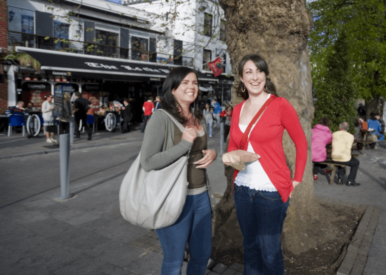 Two women outside the Locke Bar in Limerick